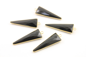 Black Onyx Arrow Faceted Triangle Bezel,(BZC/9058/BNX) - Beadspoint
