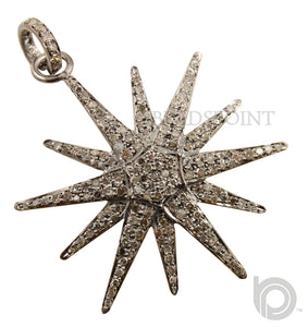 Pave Diamond Sun Star Pendant --DPM-1066 - Beadspoint