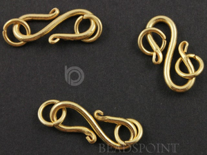 Gold Vermeil "S'' Hook Clasp, (VM/6482) - Beadspoint