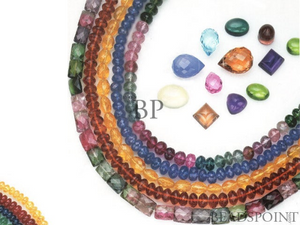 Mined Rock Crystal Faceted Puff Coin Bezel Connector, (BZC7125) - Beadspoint