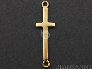 24K Gold Vermeil Over Sterling Silver 2 Rings Cross Charm  -- VM/CH1/CR36 - Beadspoint
