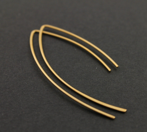 Gold Vermeil Long V shape Ear Wire ,VM/725/B) - Beadspoint
