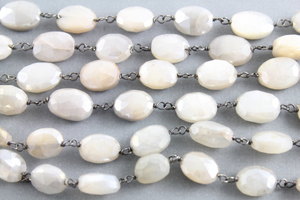 Mystic Moonstone Faceted Oval Chain,(RS-MNS-166) - Beadspoint