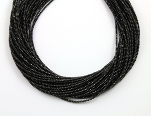 Black Spinel Micro Faceted Rondelle Beads,  (BSPN/1mm/MICRO) - Beadspoint