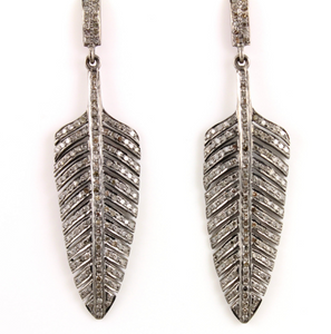 Pave Diamond Dangling Earrings, (Earr-015) - Beadspoint