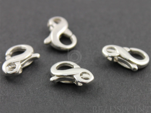Sterling Silver Figure Eight Lobster Clasp-10 Pieces, (SS/867) - Beadspoint