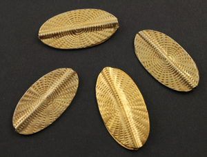 Gold Vermeil Textured Oval Bead, (VM/6805) - Beadspoint