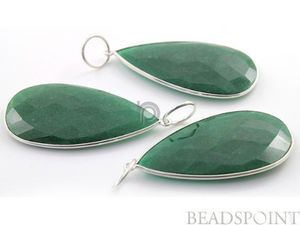 Dyed Emerald Faceted Pear Bezel,(SSBZC7330) - Beadspoint