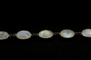 Rainbow Moonstone Oval Faceted Chain, (GMCOX-RNB-13) - Beadspoint