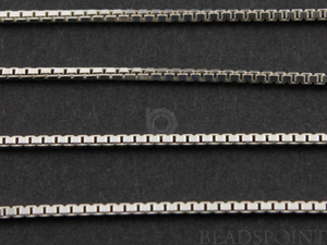 Sterling Silver Finished Box Neck Chain, (BOX019-16) - Beadspoint