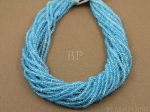 Blue Topaz Micro Faceted Rondelle Beads, 2.5 - 3 mm (BTMicfrndl) - Beadspoint