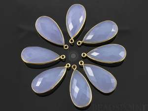 Lavender Chalcedony Faceted Pear Shape Bezel, (BZC7057) - Beadspoint