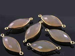 Sand Chalcedony Faceted Marquise Bezel ,(BZC3012) - Beadspoint