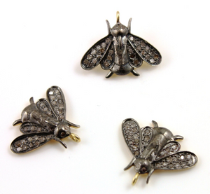 Pave Diamond House Fly Charm, (DCH-92) - Beadspoint
