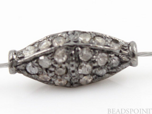 Pave Diamond Marquise Oxidized Beads, (DF/MRQ) - Beadspoint