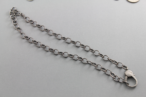 Sterling Silver Chain w/ Pave Diamond Lobster, (DCHN-10) - Beadspoint