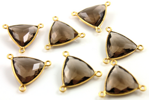 Smokey Topaz Faceted Triangle Bezel, -- BZC-9083-STZ - Beadspoint