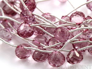 Pink Topaz Micro Faceted Medium Onion Shape Drops,(PTZ7x8ONION) - Beadspoint