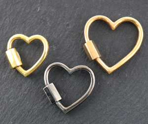 Sterling Silver Heart Lock w/Screw, 3 SIZES,  (SS-959) - Beadspoint
