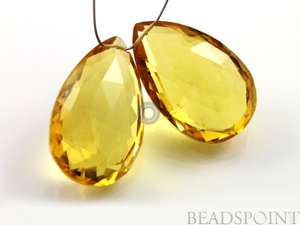 Honey Topaz Faceted Pear Drops, (HT24x15PR) - Beadspoint
