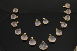 15 Pieces, Full Layout,  Rose Quartz Carving Heart Shape,  (BZCT5007/HRT) - Beadspoint