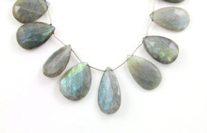 Labradorite Faceted Pear Briolettes Beads, (LAB26x19PR) - Beadspoint