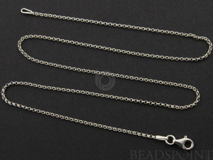 Sterling Silver Finished Italian Neck Chain, (ROL125-18) - Beadspoint
