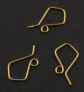 Gold Vermeil Kite Ear Wire,  (VM/702-B) - Beadspoint