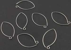 Handmade Artisan Big Leaf Sterling Silver Ear Wires, (SS/724-B) - Beadspoint