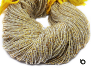 Golden Rutile Micro Faceted Rondelle Beads, (GRUTL-2.5RNDL) - Beadspoint