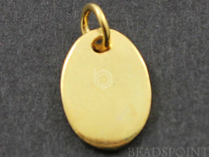 24K Gold Vermeil Over Sterling Silver Oval Charm  --VM/CH11/CR7 - Beadspoint