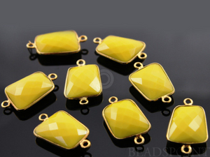 Yellow Turquoise Calcedony Faceted Bezel, (BZC7387-A) - Beadspoint