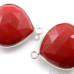 Red Onyx Faceted Heart Bezel, (SSBZ6073) - Beadspoint