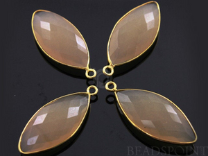 Sand Chalcedony Faceted Marquise Bezel, (BZC7216) - Beadspoint