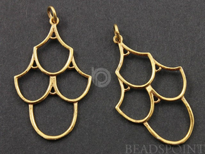 Gold Vermeil Over Sterling Silver 4 U Earrings, 1 Pair (VM/747/34X21) - Beadspoint
