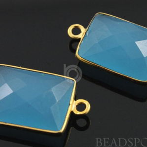 Blue Chalcedony Faceted Chicklet Bezel, (BZC7483) - Beadspoint