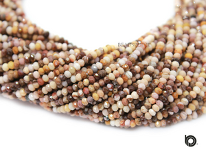 Unakite Roundel Micro Faceted Rondelle Beads, (UNKTE-2.5FRNDL) - Beadspoint