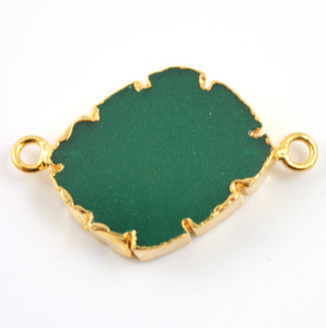 Green Onyx Electroplated Free form Connector, (GNX/JAG/CNT/01) - Beadspoint