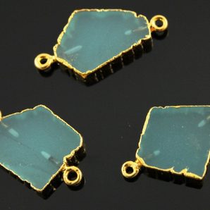 Aqua Chalcedony Jagged Connector, (9053/CNT/AQUA) - Beadspoint