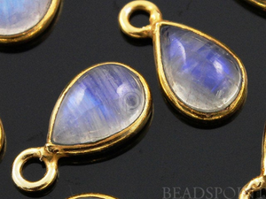 Rainbow Moonstone Faceted Baby Pear Bezel, (RNM7x14) - Beadspoint