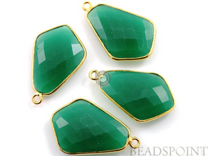 Green Onyx Faceted Fancy Connector, (BZC7389-B) - Beadspoint