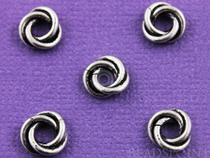 Bali Sterling Silver Twisted Love Knot-6 Pieces, (BA5168) - Beadspoint