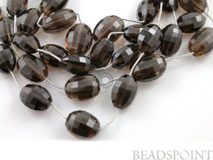 Brazilian Smokey Topaz Small Faceted Round Ovals,  (STZ7x10Oval) - Beadspoint