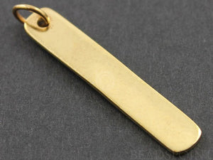 24K Gold Vermeil Over Sterling Silver Bar Charm -- VM/CH11/CR5 - Beadspoint