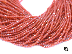 Carnelian Shaded Micro Faceted Rondelle Beads, (CARN-2.5FRNDL) - Beadspoint