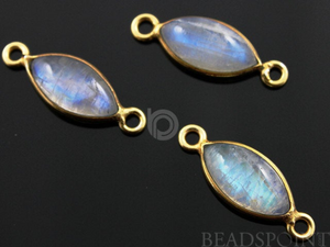 Rainbow Moonstone Faceted Marquise Connector, (RNM20x7) - Beadspoint