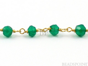 Green Onyx Wire Wrapped Rosary, RS-GNX-37 - Beadspoint