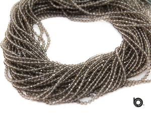 Grey Moonstone Micro Faceted Rondelle Beads, (GRYMNS-2.5FRNDL) - Beadspoint