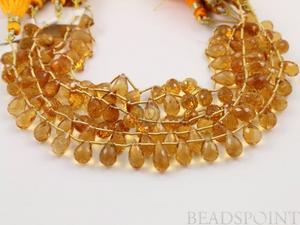 Honey Yellow Citrine Faceted Tear Drops,4 Pieces, 4CIT7x11TEAR) - Beadspoint