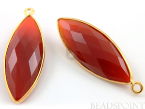 Natural Carnelian Faceted Marquise Bezel, (BZC7203) - Beadspoint